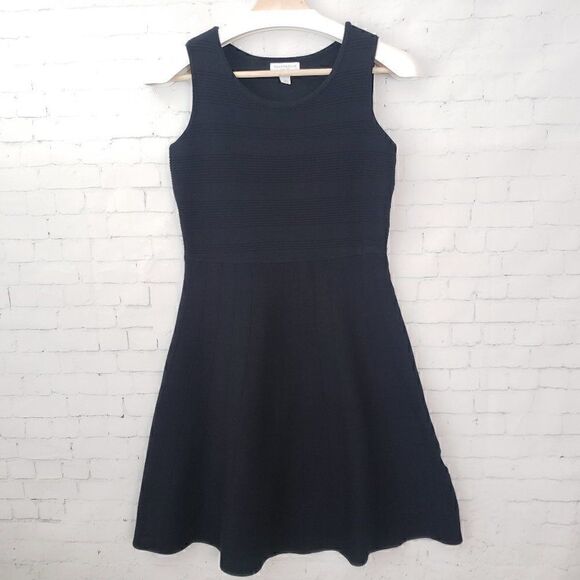 Charter Club Petites Ribbed Knit Dress Size S / P Sleeveless Black A-Line - Picture 1 of 7